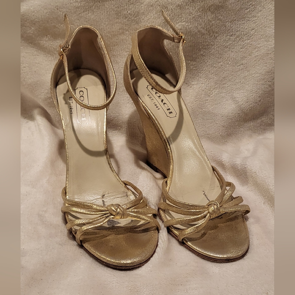 Coach Gold Women's Wedge Sandals